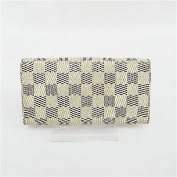Louis Vuitton White Portefeuille Long Sarah Damier Azur Wallet - Picture 1 of 8